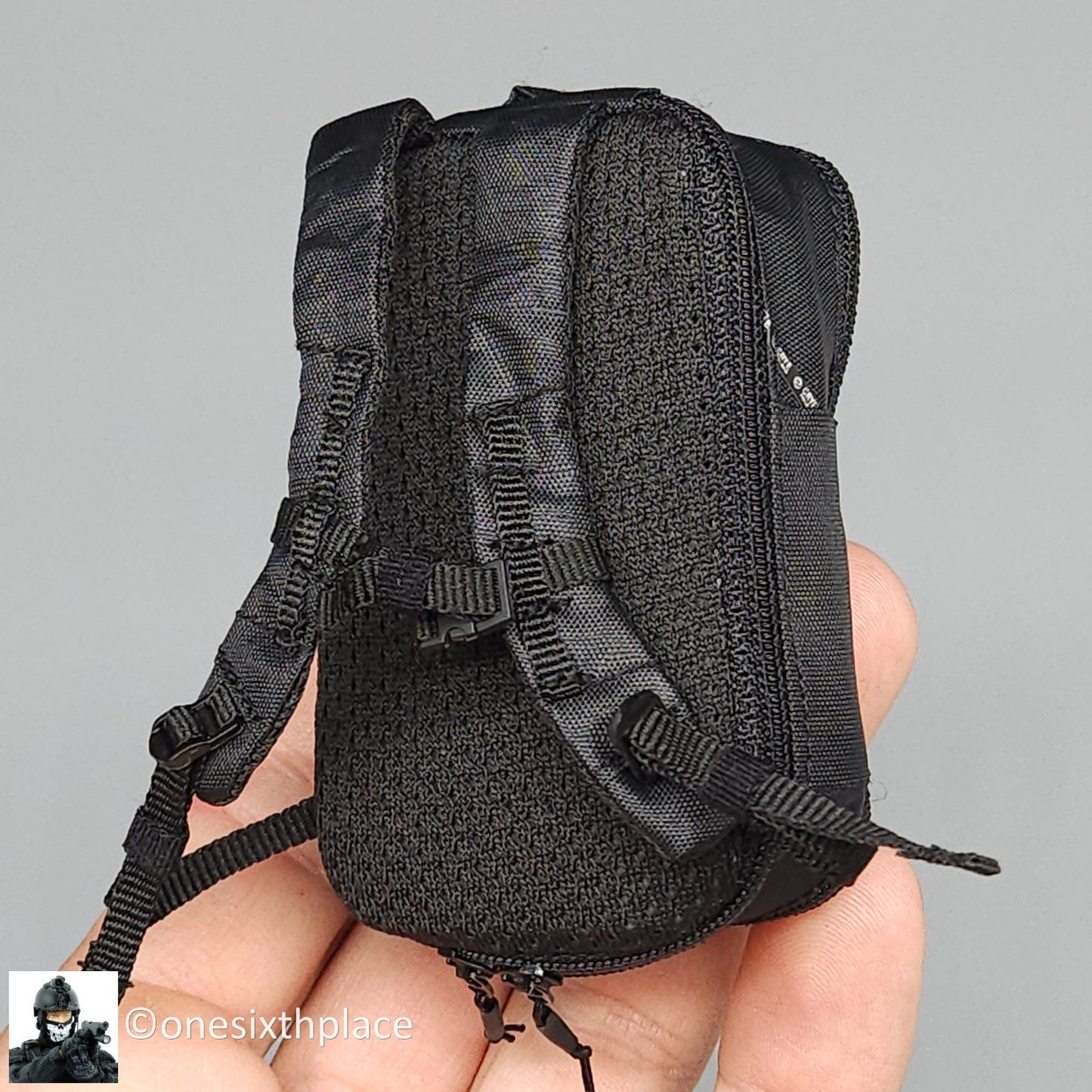 1:6 scale Easy & Simple Coalition Forces Black Backpack for 12" Figure 26065SC