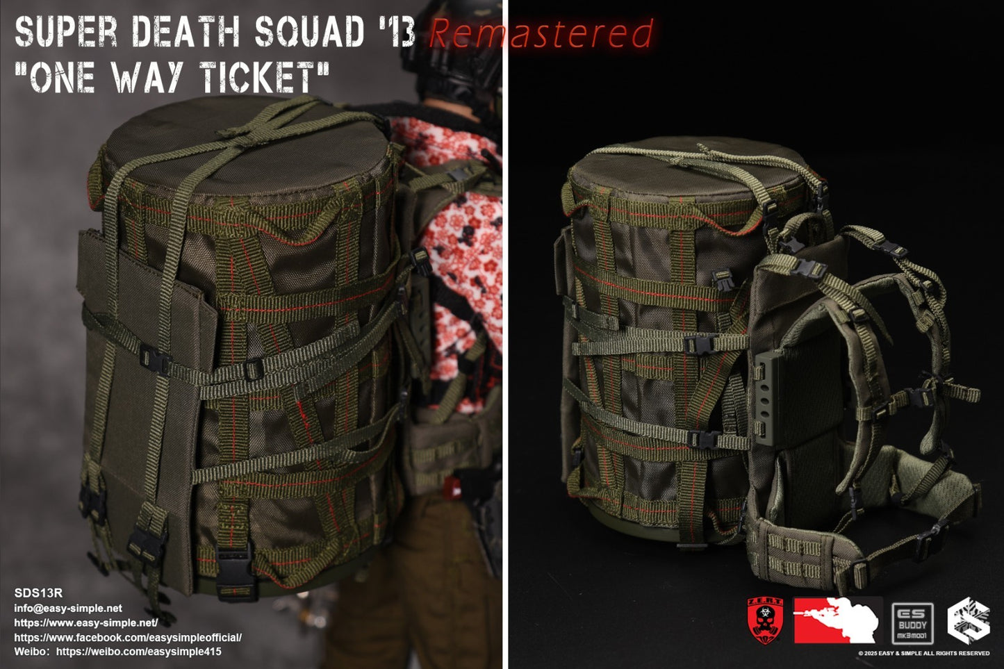 1:1 scale Easy & Simple ZERT Super Death Squad One Way Ticket Bomb w/ Backpack