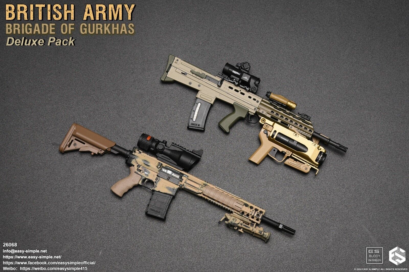 1:6 Easy & Simple British Army Brigade of Gurkhas L85A3 Rifle Set 12" Figures