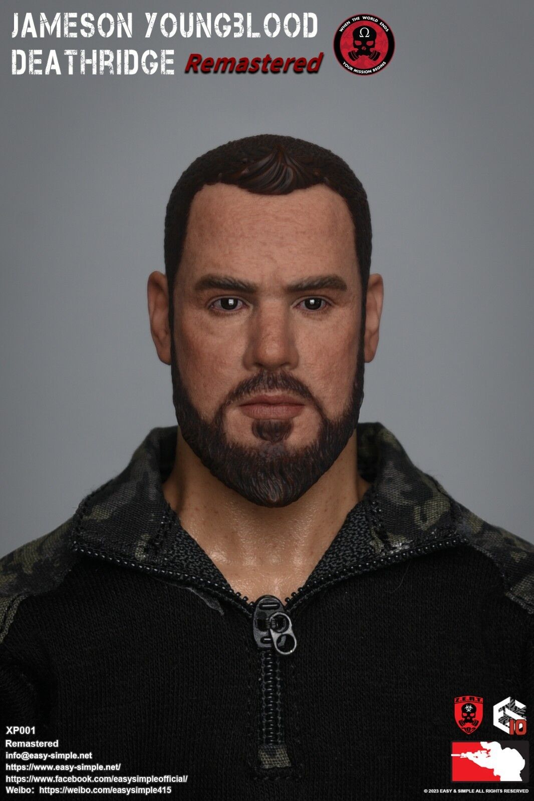 1:6 scale Easy & Simple ZERT Deathridge Remastered Male Head Sculpt 12" Figures