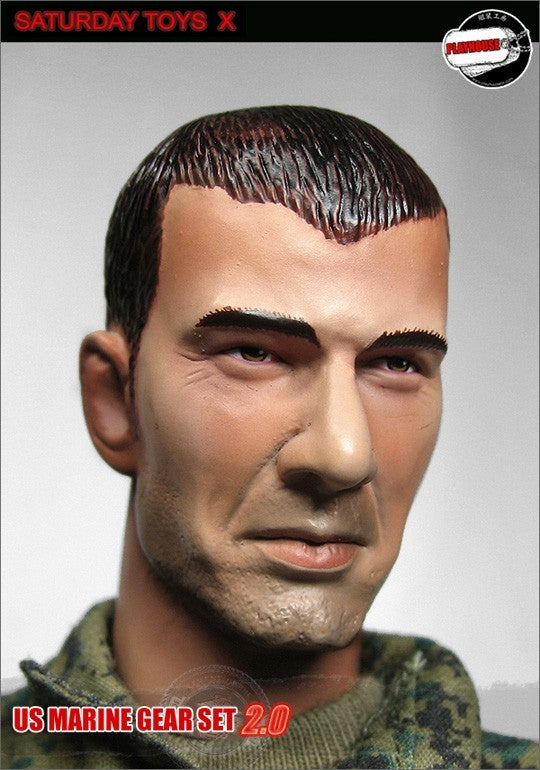 1:6 Playhouse Saturday Toys USMC Male Head Sculpt USED READ for 12" Figures