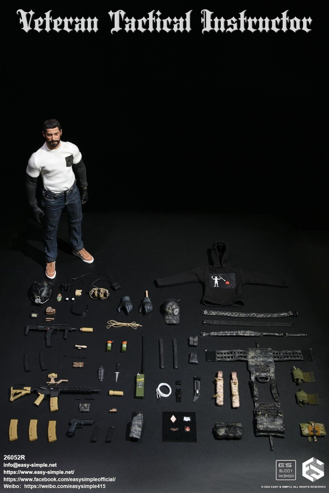 1:6 Easy & Simple Veteran Tactical Instructor Patches Set for 12" Figures