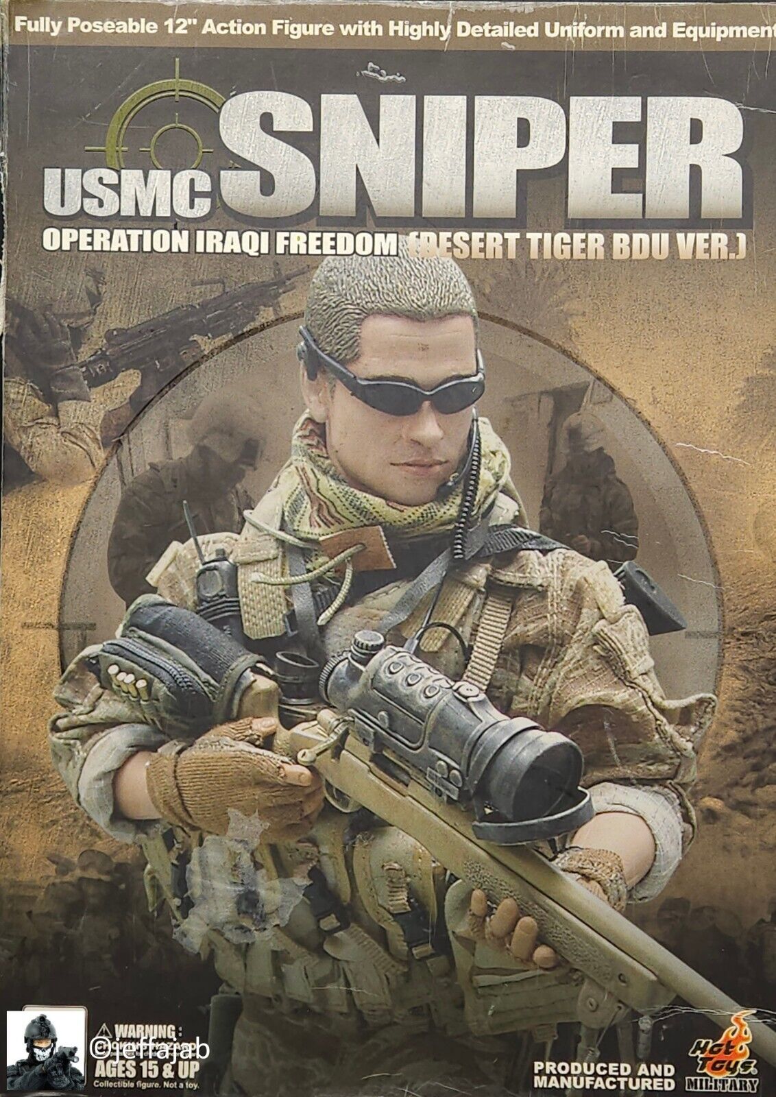 1:6 Hot Toys USMC Iraqi Freedom Sniper Tigerstripe Uniform for 12" Figures
