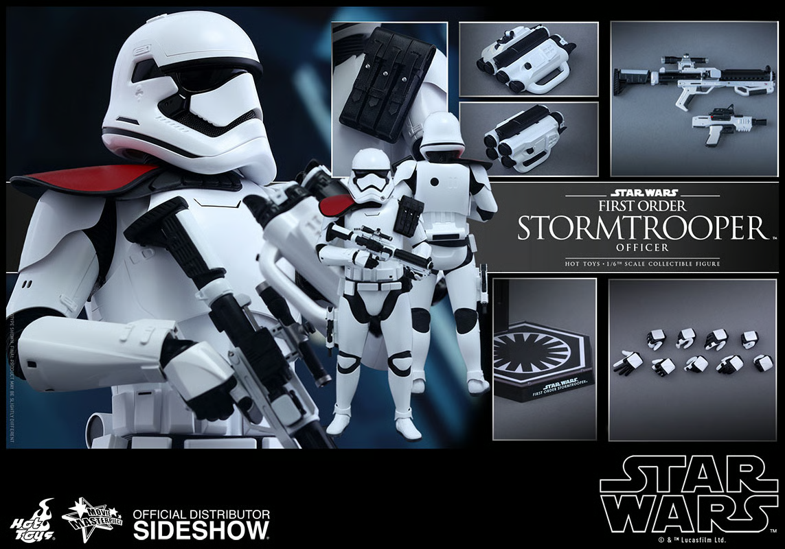 1:6 scale Hot Toys Star Wars First Order Stormtrooper Officer 12" Figure MMS334