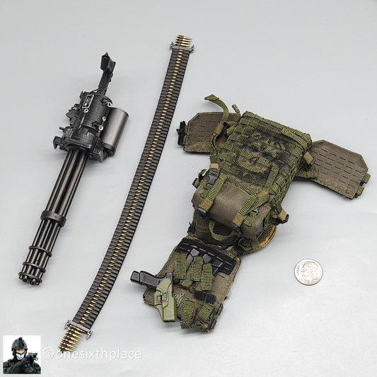 1:6 Easy & Simple CBI Enforcer Yuri M134 Minigun w/ Plate Carrier Set 12" Figure