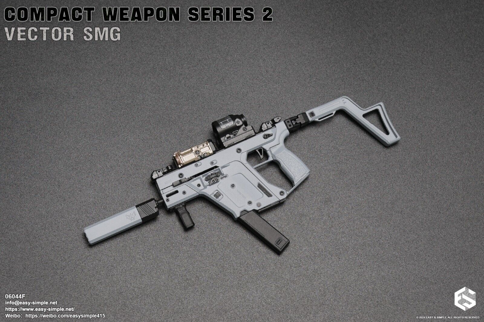 1:6 scale Easy & Simple Compact Weapons Series 2 Vector SMG Set F for 12" Figure