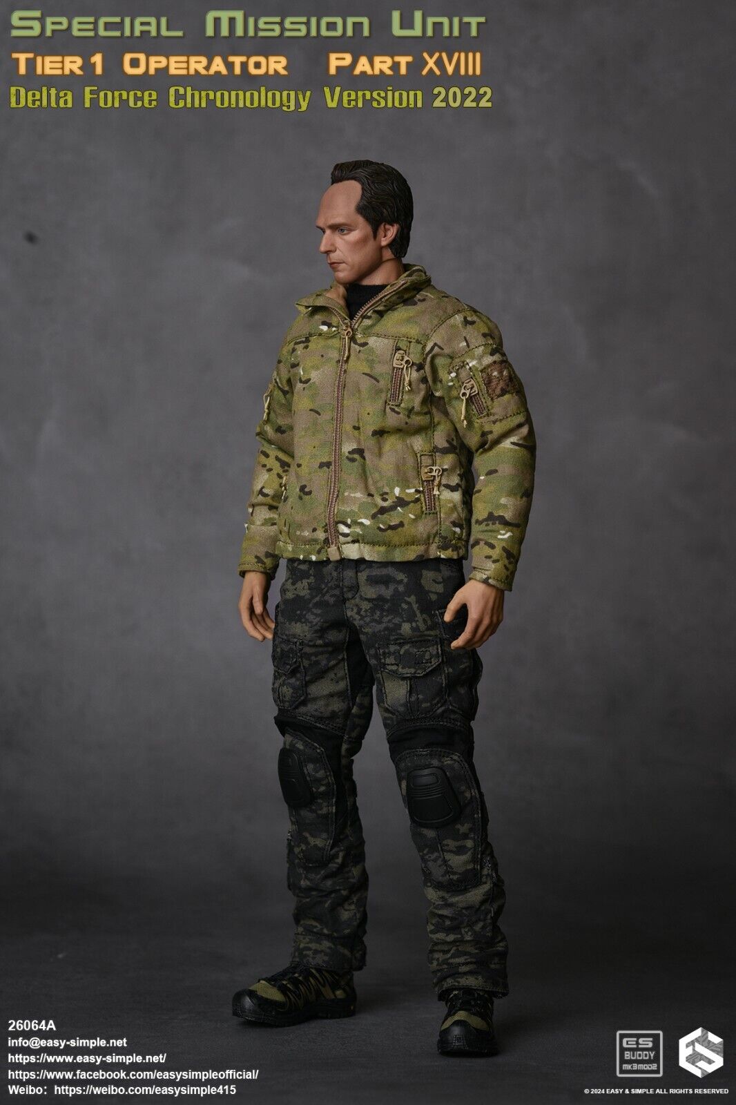1:6 scale Easy & Simple Delta Force Chronology 2022 Ver. A Multicam PCU Jacket