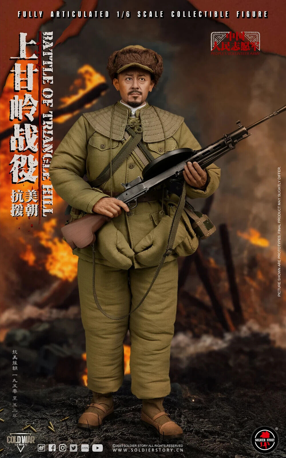 1:6 Soldier Story Battle of Triangle Hill Asian Male Head Sculpt for 12" Figures