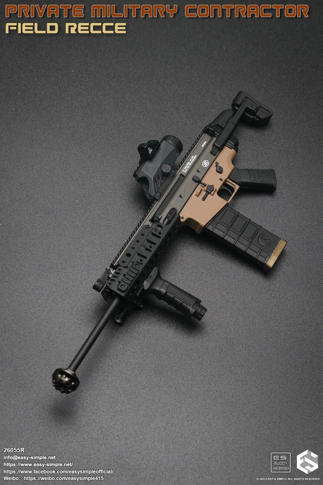 1:6 Easy & Simple PMC Field Recce SCAR H Rifle Set for 12" Figures