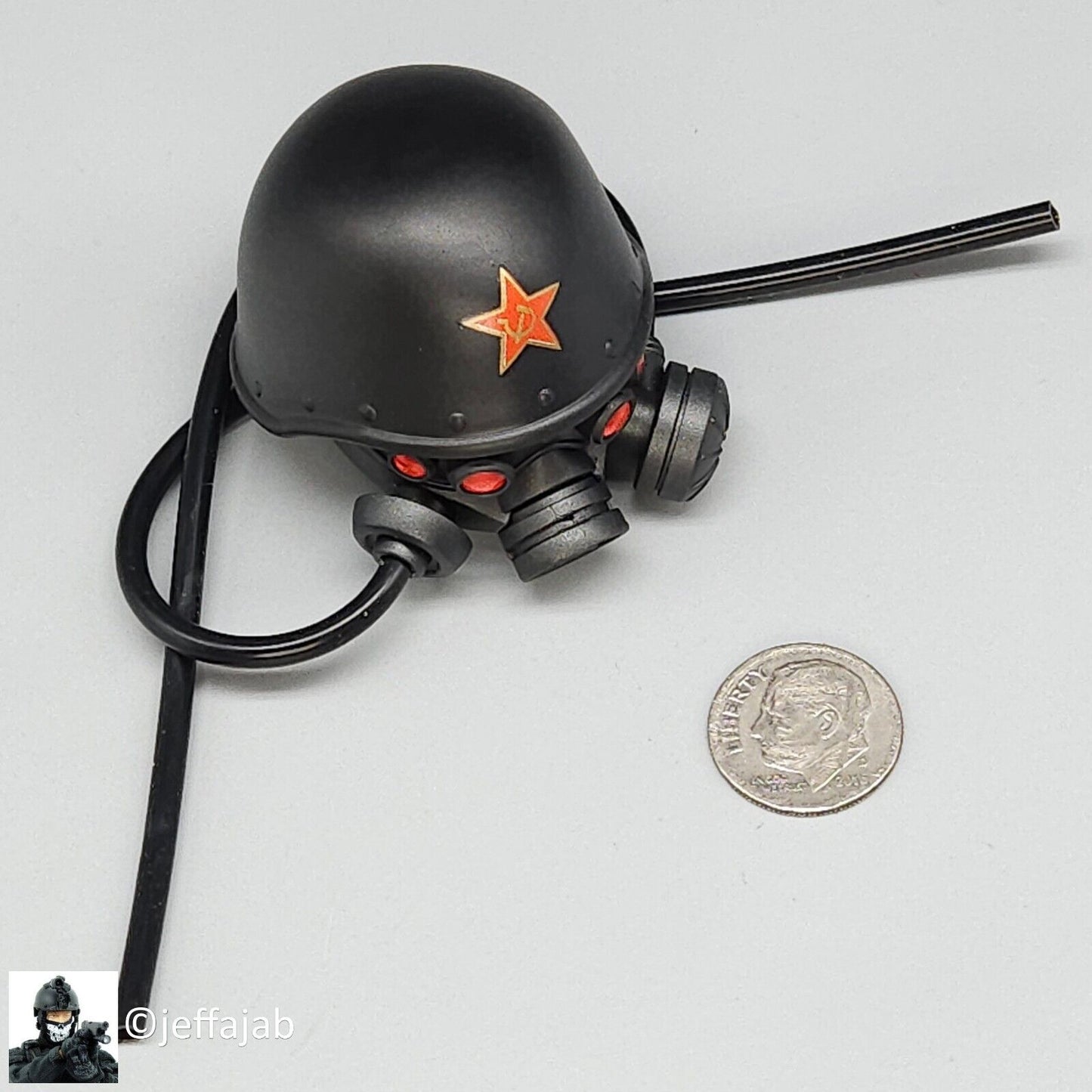 1:6 Flagset Soviet Red Alert Mobilize Troops Helmet w/ Gas Mask Head Sculpt