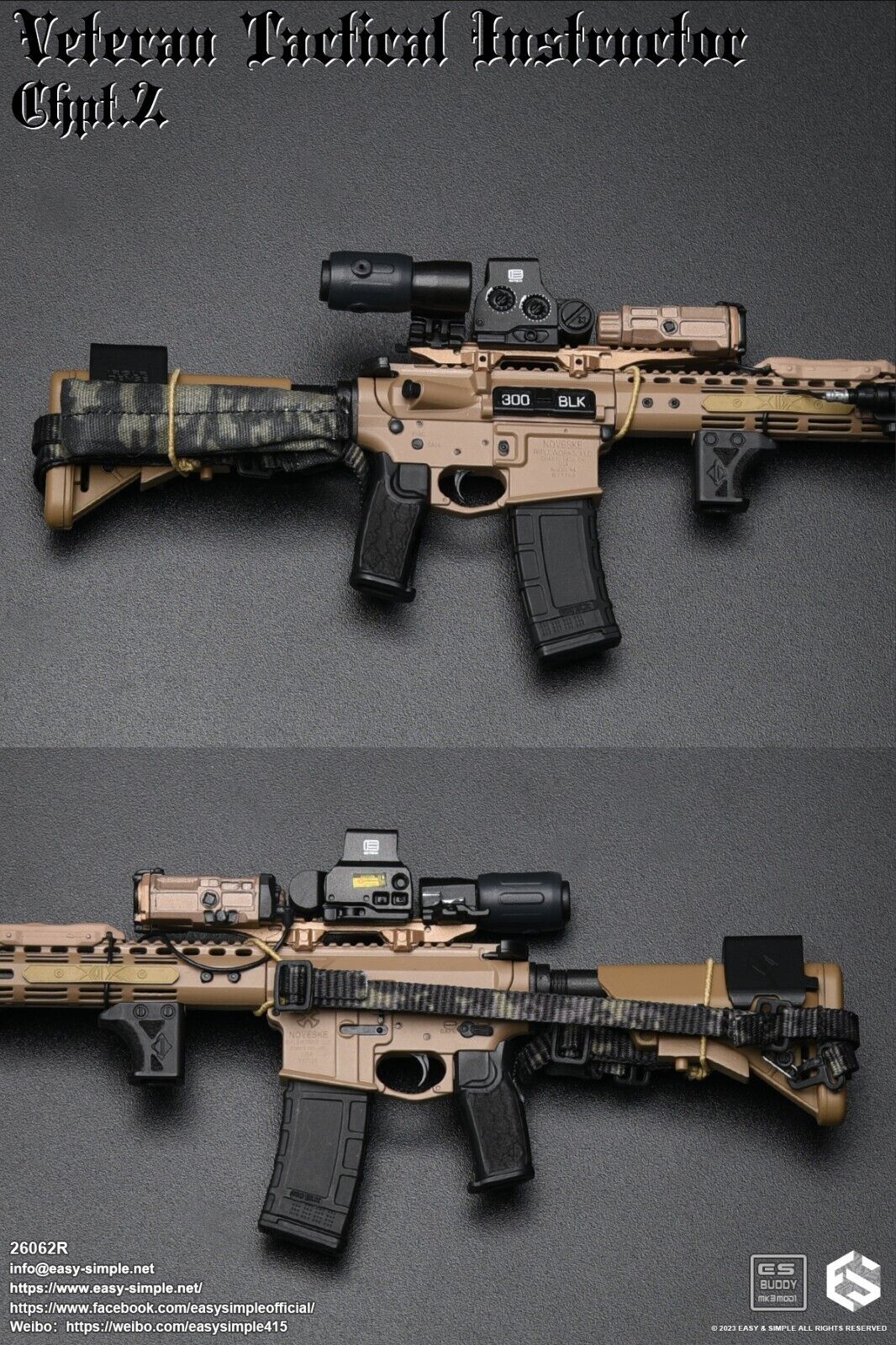 1:6 scale Easy & Simple Veteran Tactical Instructor Chapter II N4 .300 Rifle Set