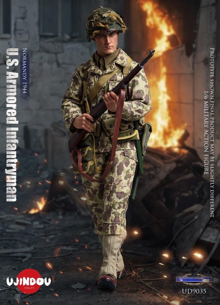 1:6 scale Ujindou WWII US Armored Infantryman Mens M37 Brown Service Shirt
