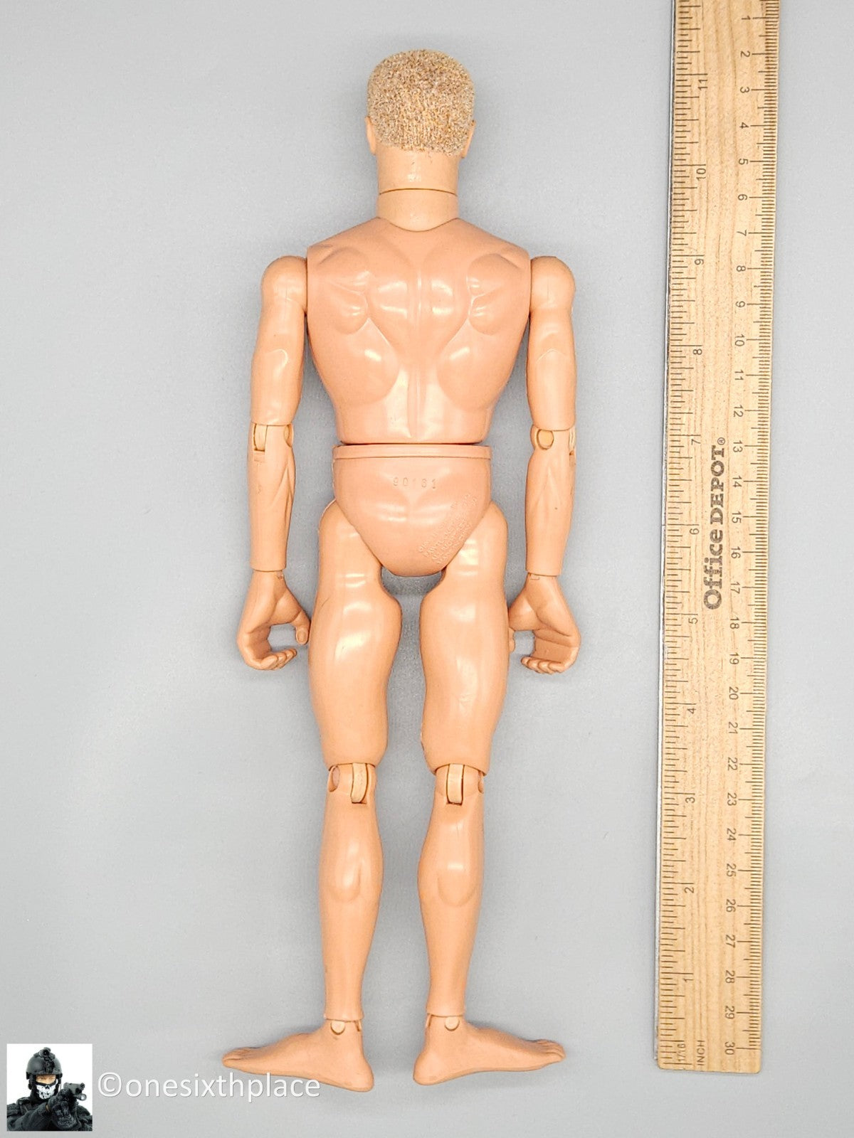 1:6 scale Hasbro GI Joe 1996 Male Body w/ Blond Flocked Hair Beard 12" Figure