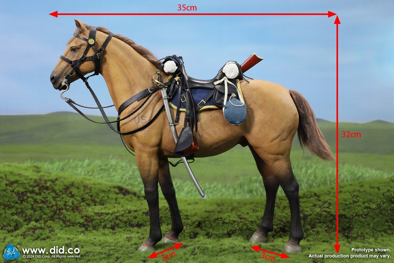 1:6 scale DiD US Civil War Brown War Horse (Standing) for 12" Figures E60076