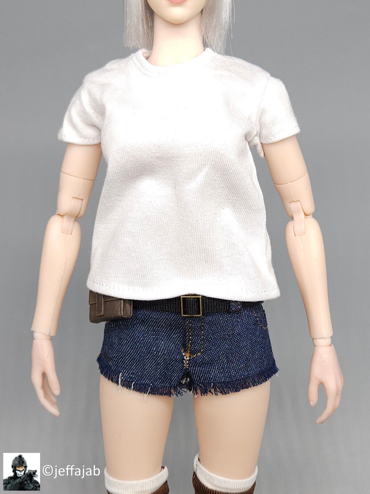 1:6 scale Create Models Sniper Girl Lan Female Jeans Shorts w/ Belt 12" Figures