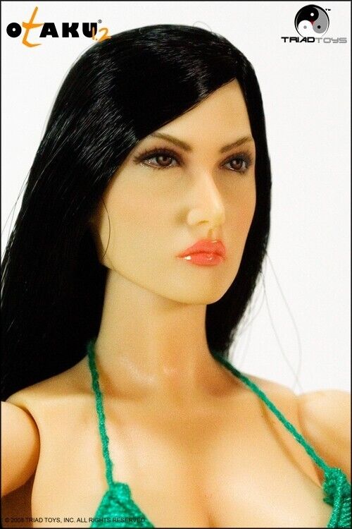 1:6 Triad Toys Otaku 1.2 Brunette Female Head Sculpt for 12" Figures