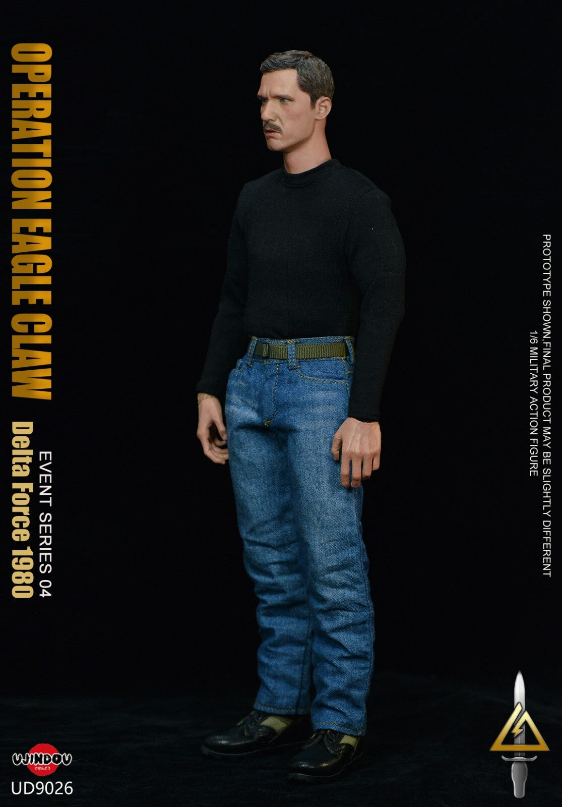 1:6 scale Ujindou Operation Eagle Claw Mens Black Padded Shirt for 12" Figures