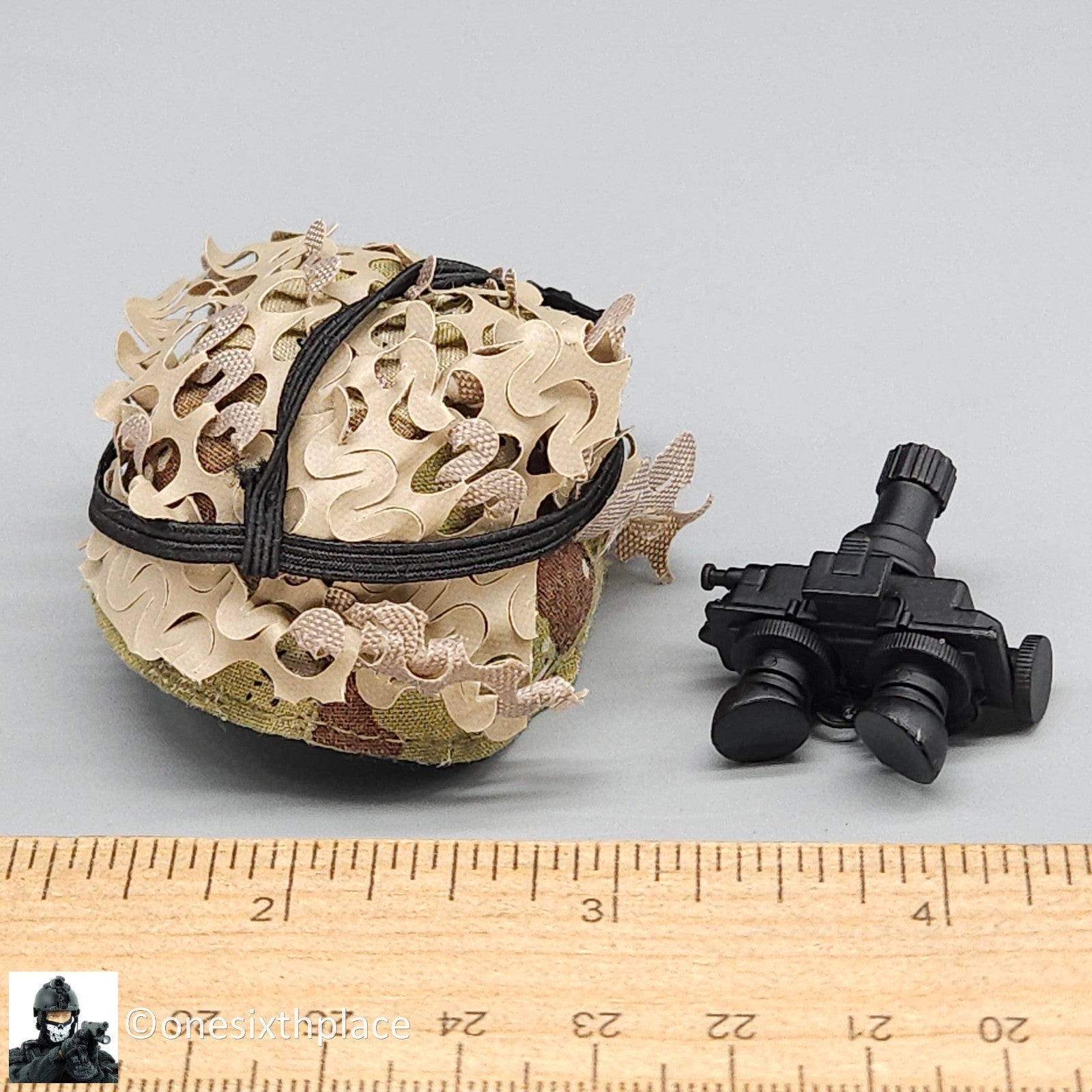 1:6 scale Dragon USMC Curtis Desert Camo Helmet w/ NVG for 12" Figures