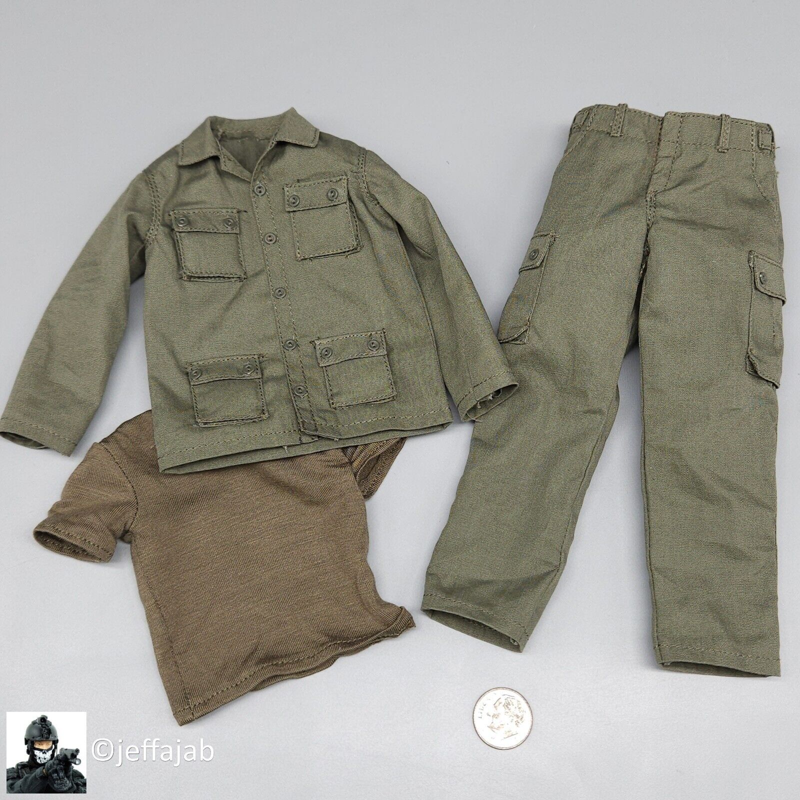 1:6 Ujindou Vietnam MACV-SOG Recon Team OD Green Uniform 12" Figures