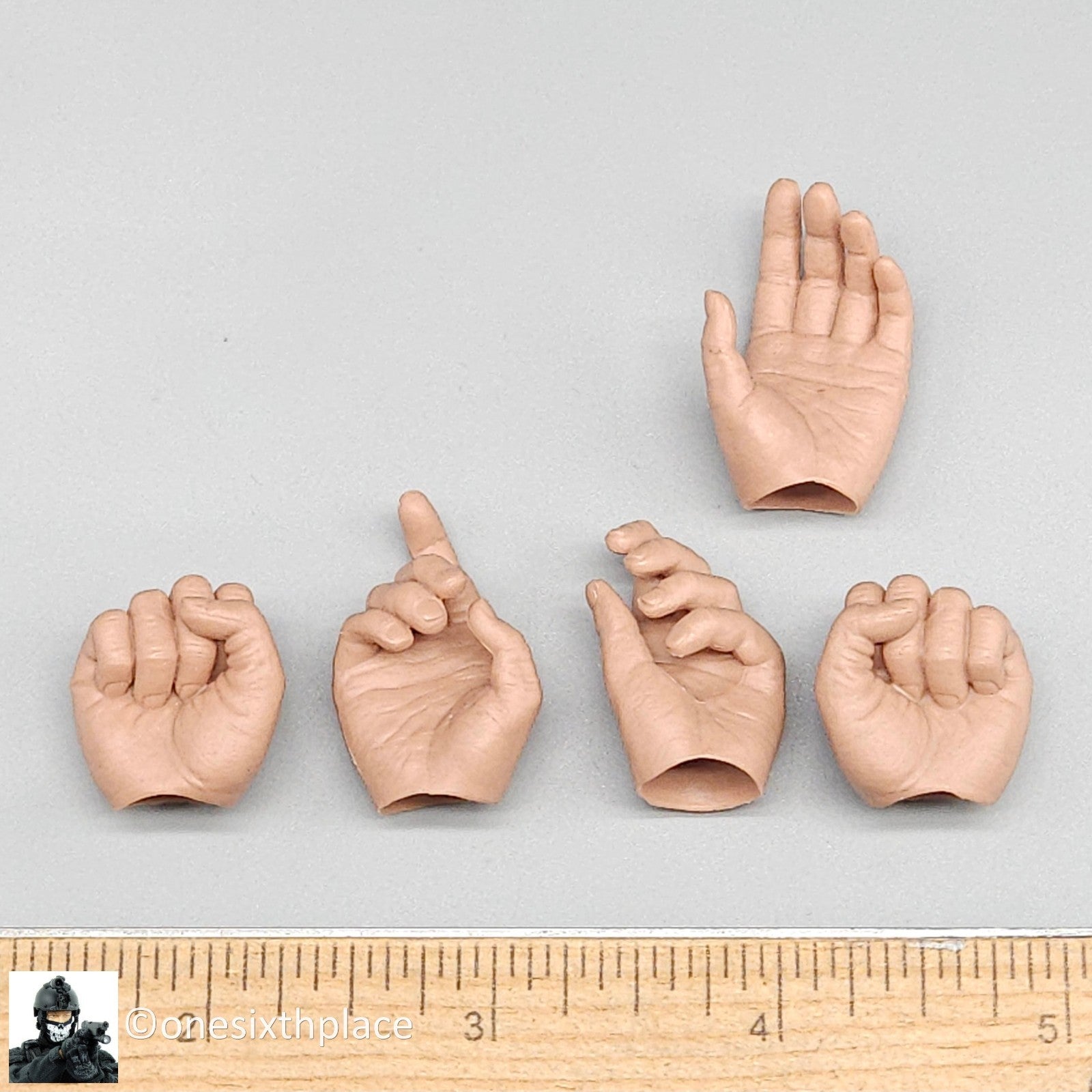 1:6 scale Soldier Story 6.0 Body Male Nude Hands (x5) for 12" Figures