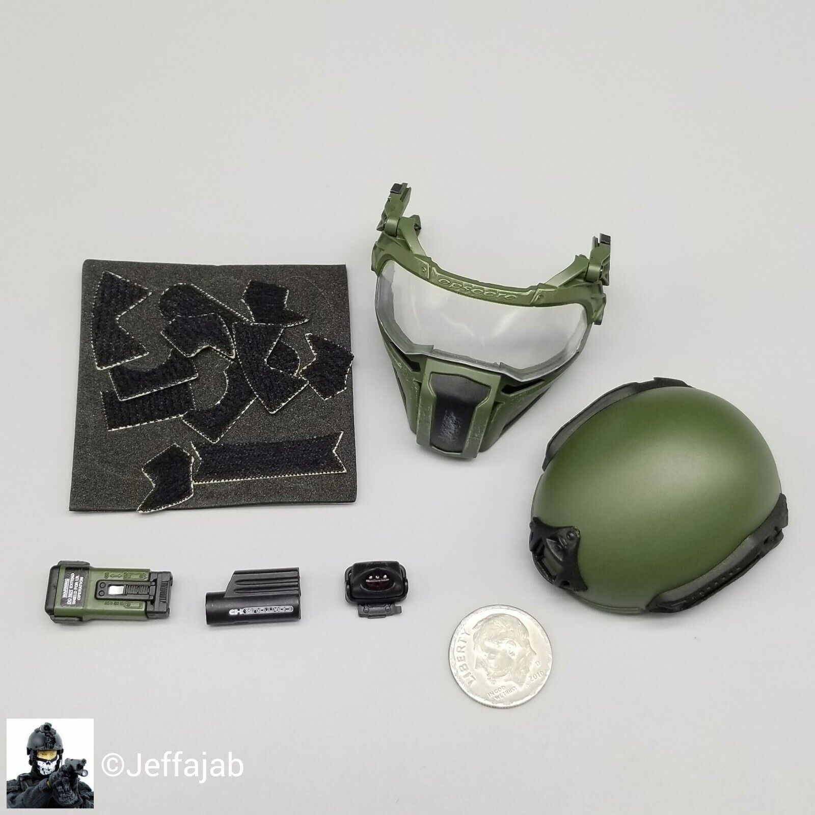 1:6 Easy & Simple CBI Enforcer Corps Yuri Helmet w/ Face Shield Set 12" GI Joe
