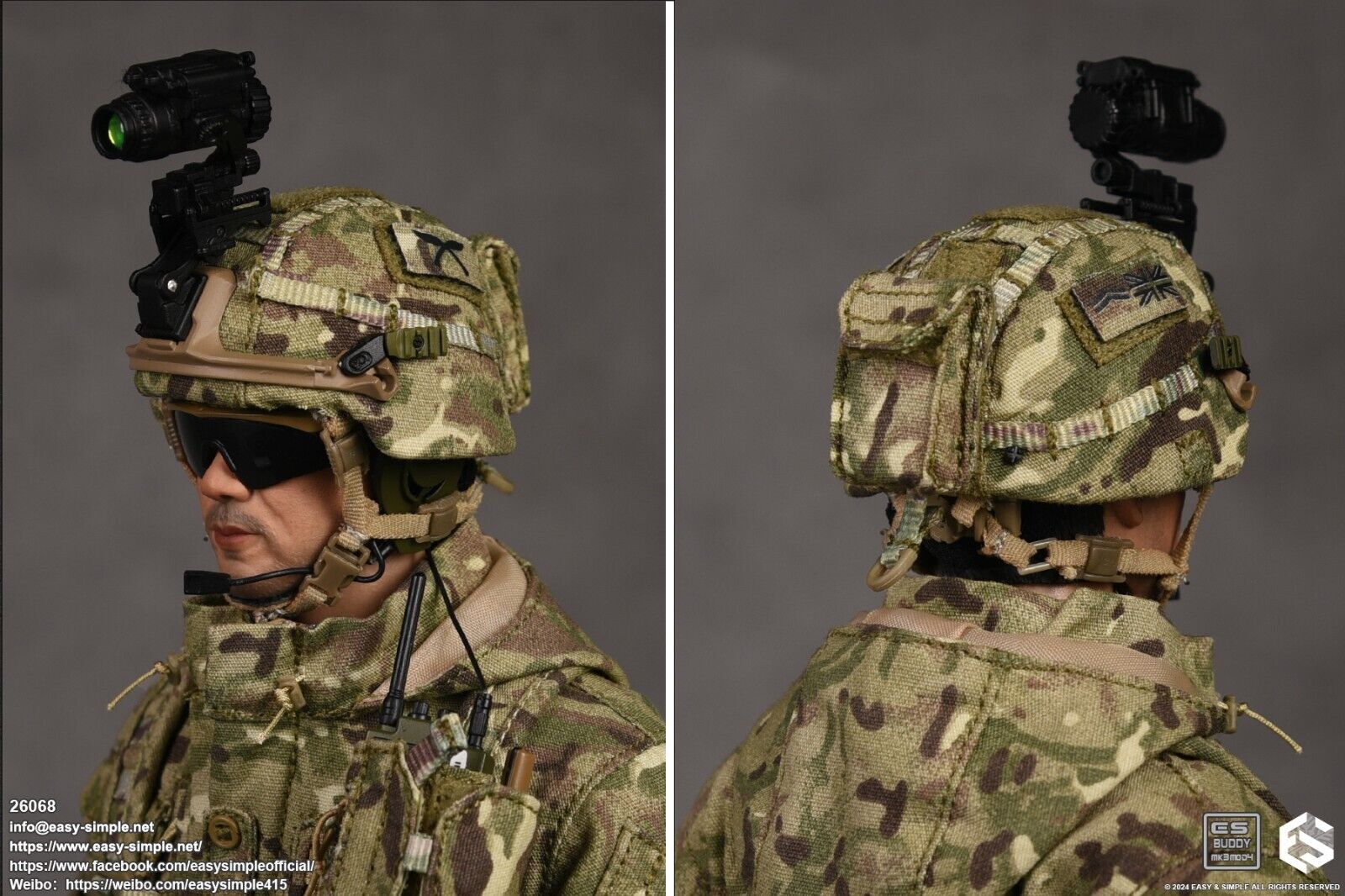1:6 scale Easy & Simple British Army Brigade of Gurkhas Tan Sunglasses