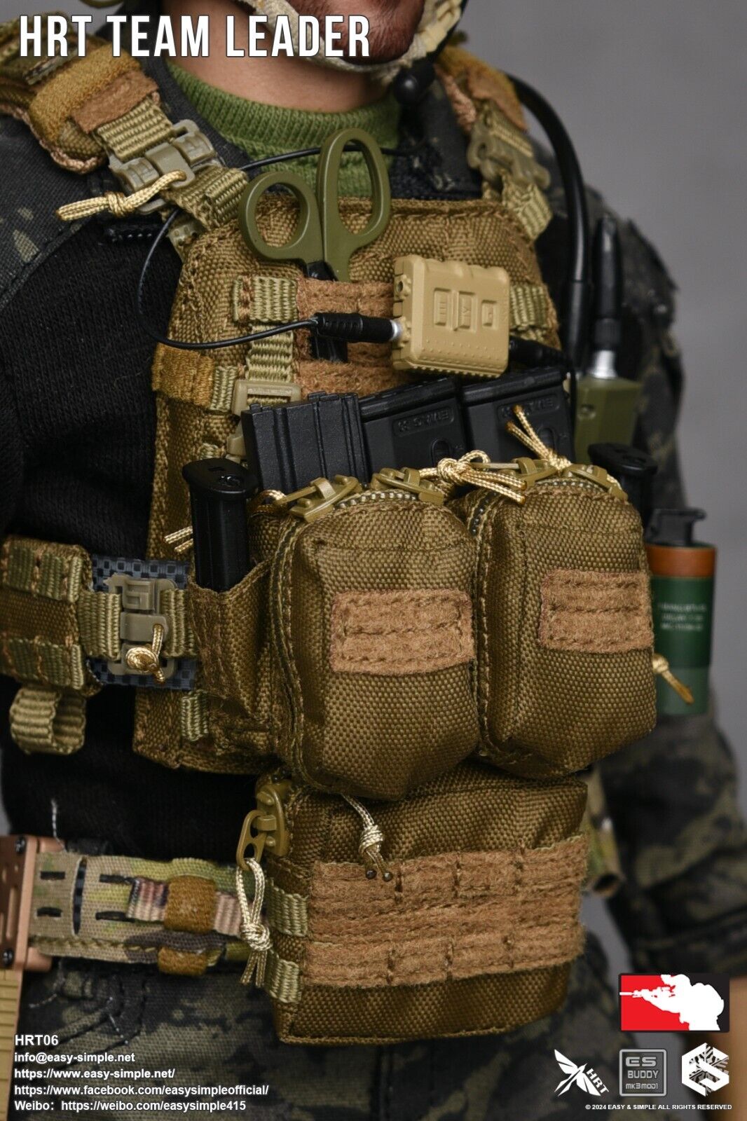 1:6 scale Easy & Simple HRT Team Leader Multicam ARC Belt for 12" Figures