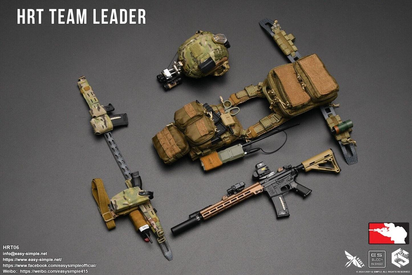 1:6 scale Easy & Simple HRT Team Leader Multicam ARC Belt for 12" Figures