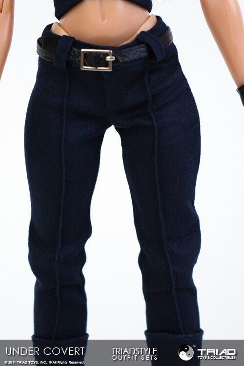1:6 Triad Toys Female Under Covert Navy Blue Outfit Boots Set for 12" Figures