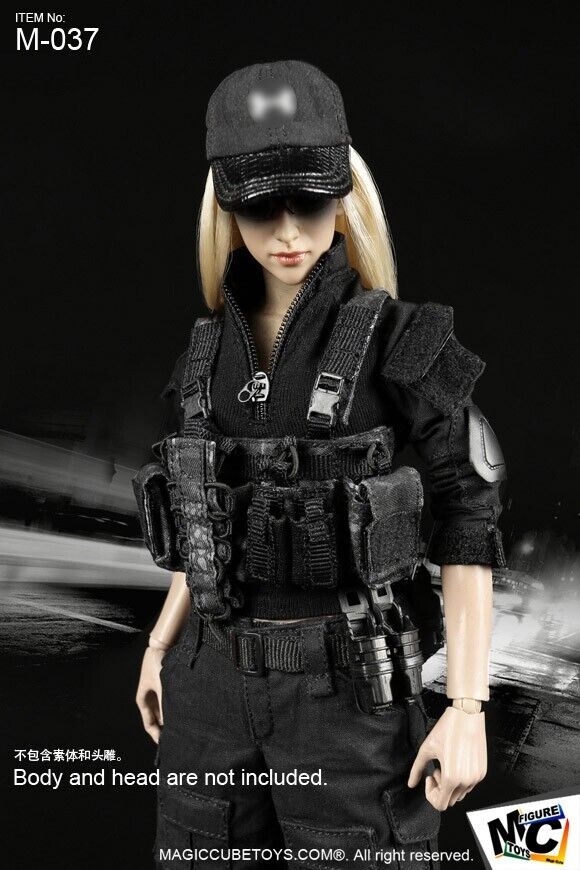 1:6 MC Toys Female Shooter Black Pistol Ammo Mag Speed Pouch (x2) for 12" Figure