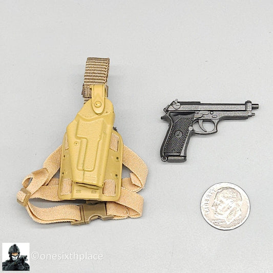 1:6 scale ACE M9 Pistol w/ Tan Leg Holster for 12" Figures