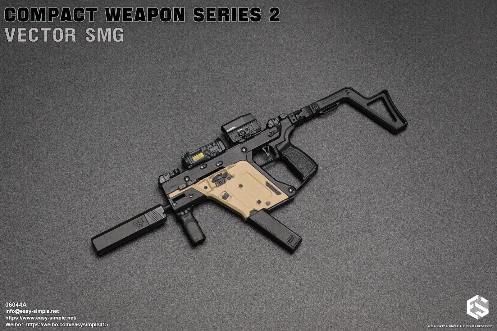 1:6 scale Easy & Simple Compact Weapons Series 2 Vector SMG Set A 12" Figures