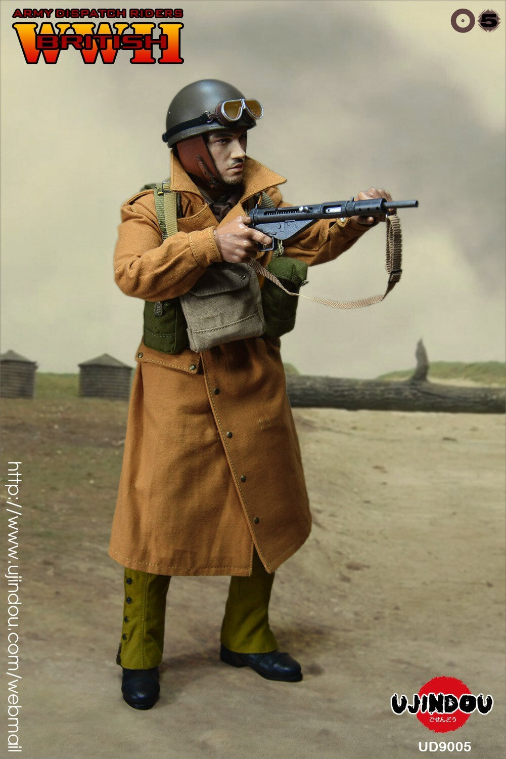 1:6 scale Ujindou WWII British Army Dispatch Rider 12" Figure UD9005