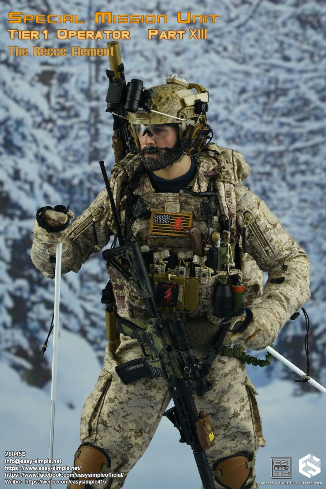 1:6 Easy & Simple Recce Element AOR1 Plate Carrier w/ Hydration Pouch