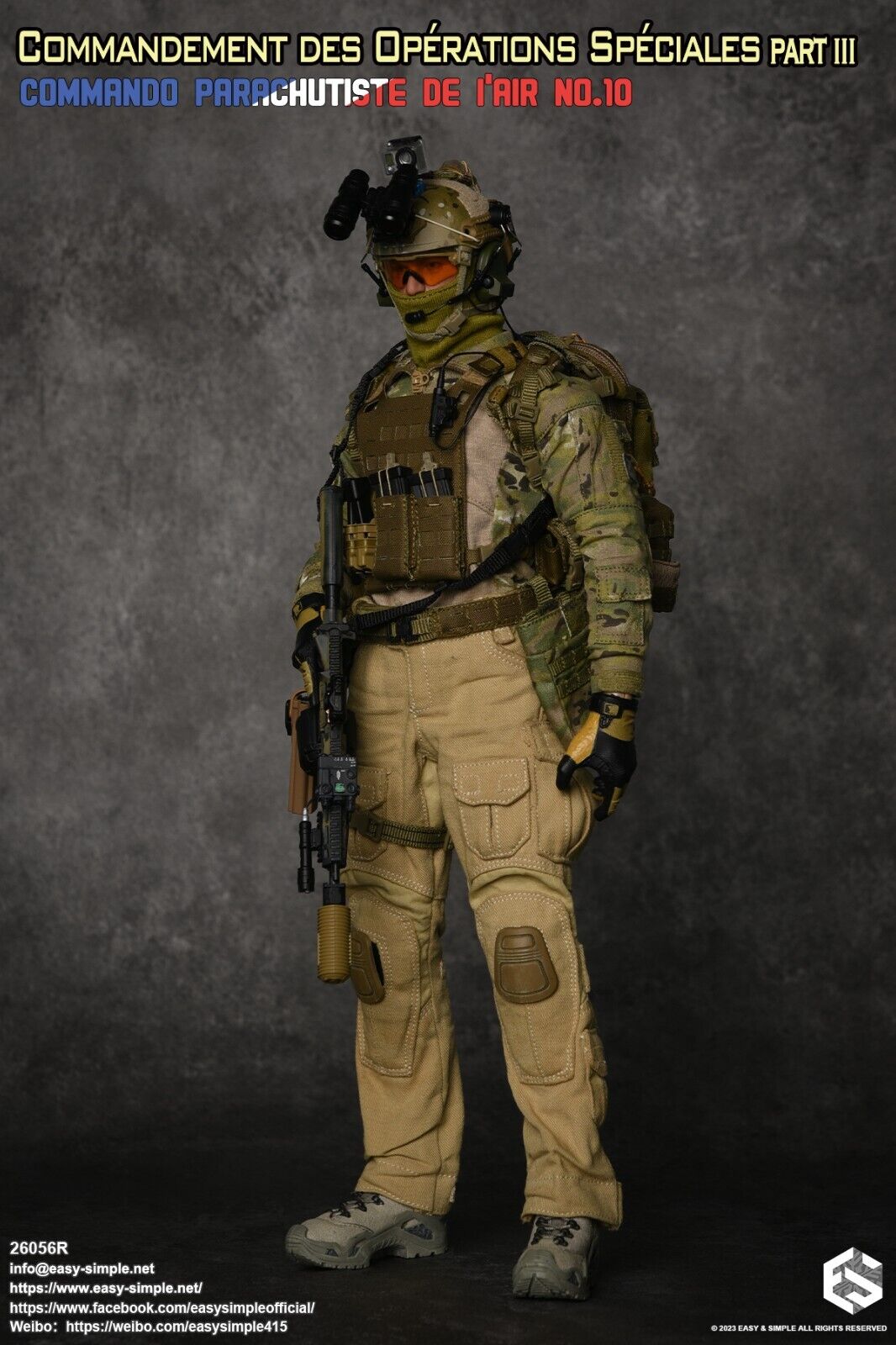 1:6 Easy & Simple French Airborne Special Operations Mulitcam Combat Shirt