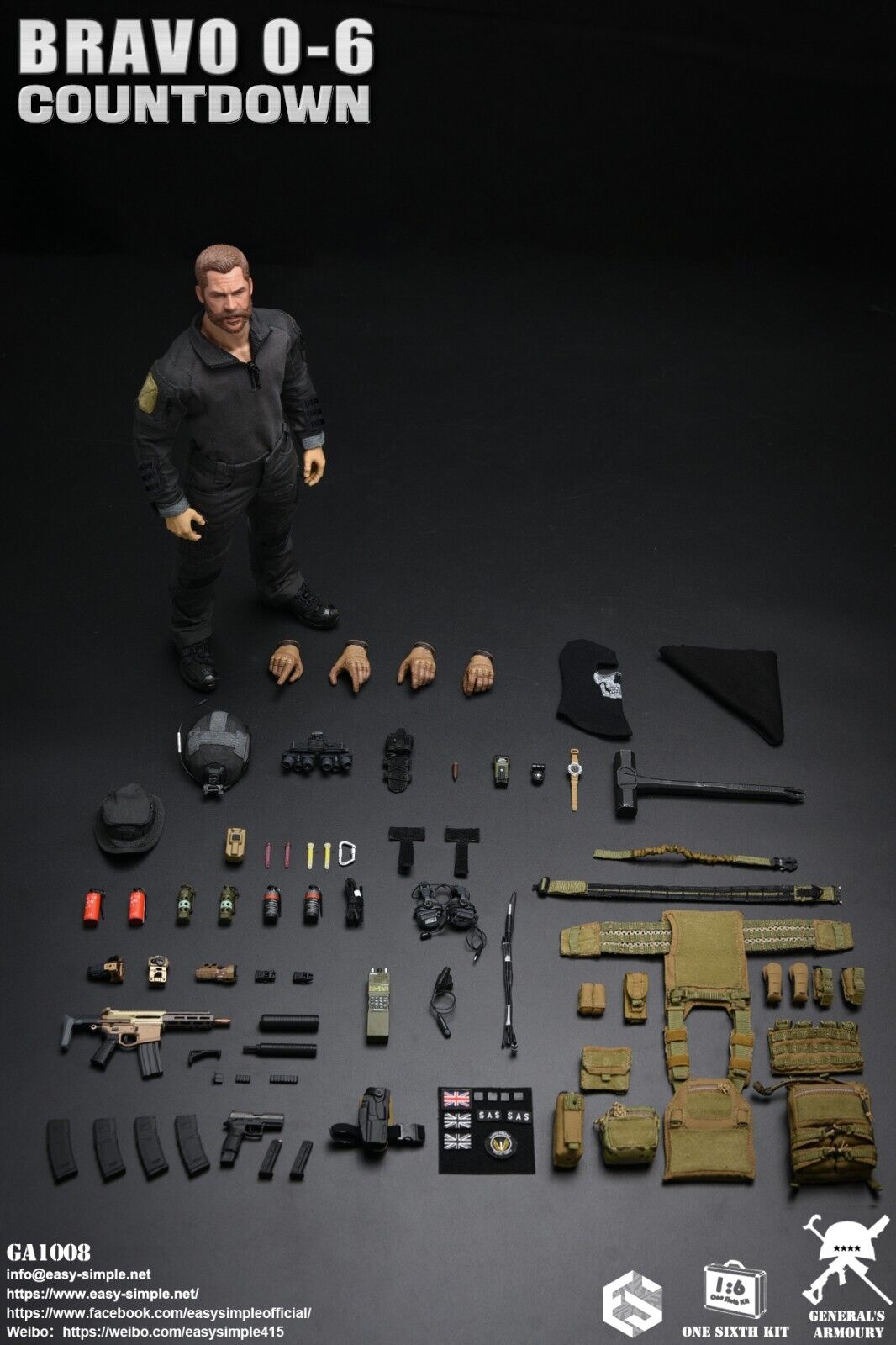 1:6 General's Armoury Bravo 0-6 Countdown Tourniquet Carabiner Strobe Tape Set