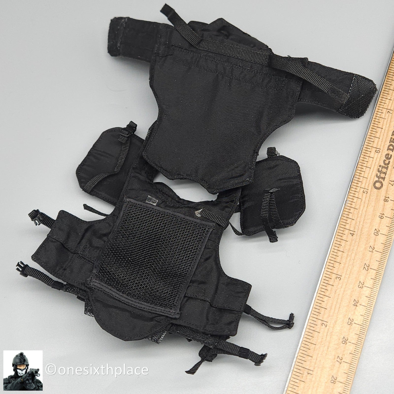 1:6 scale DamToys Russian Spetsnaz MVD SOBR Gunner Black Plate Carrier Vest