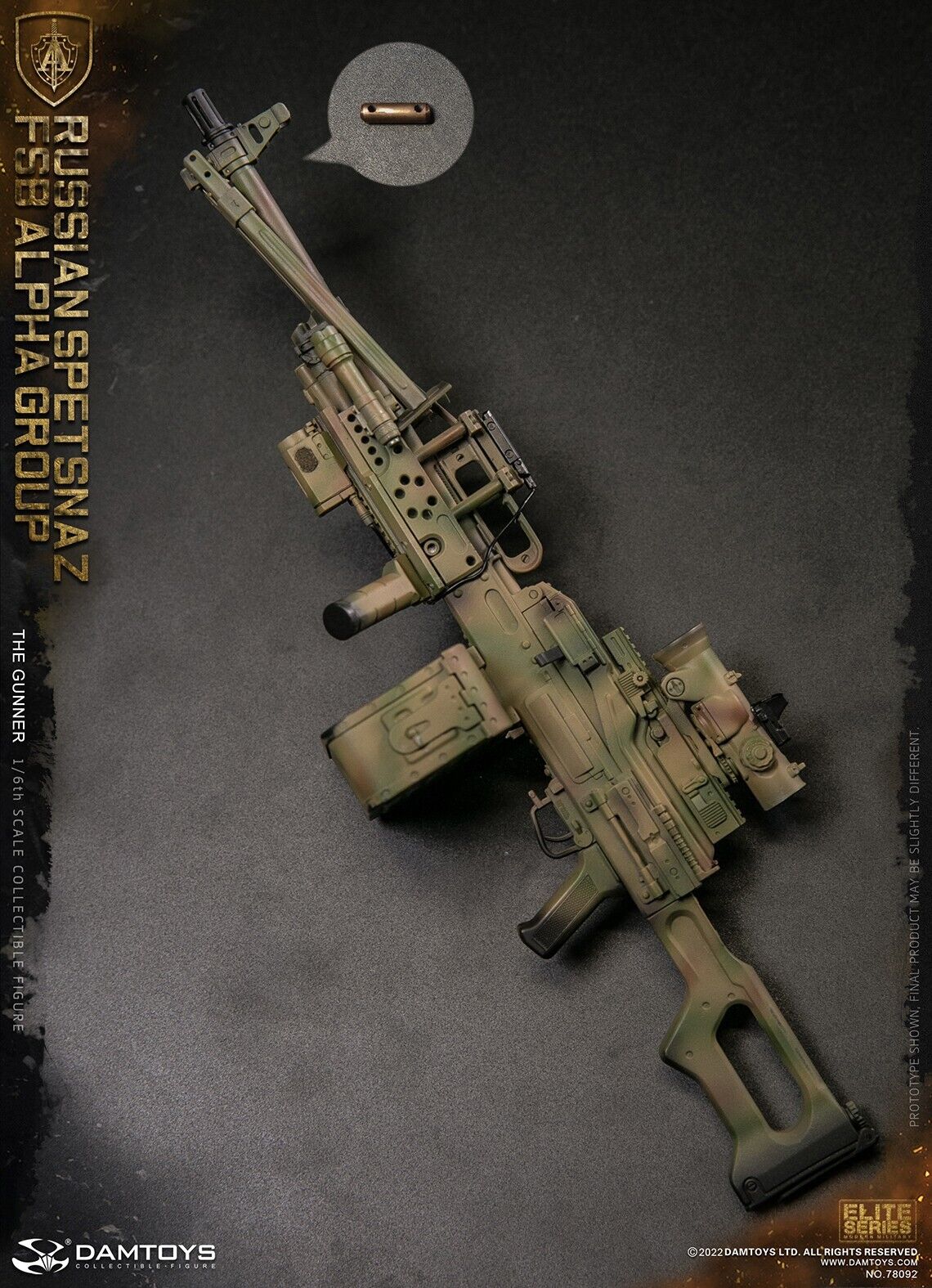 1:6 DamToys Russian Spetsnaz FSB Alpha Group Gunner PKP Machine Gun Set