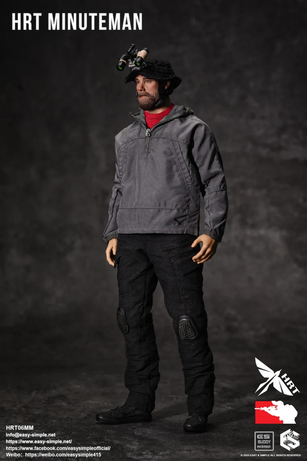 1:6 Easy & Simple HRT Minuteman ShotShow 2025 Gray Windbreaker Jacket