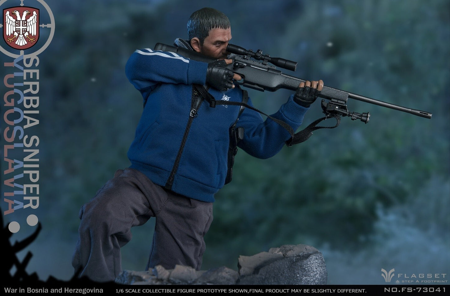 1:6 scale Flagset Serbia Sniper Rifle w/ Sling for 12" Figures