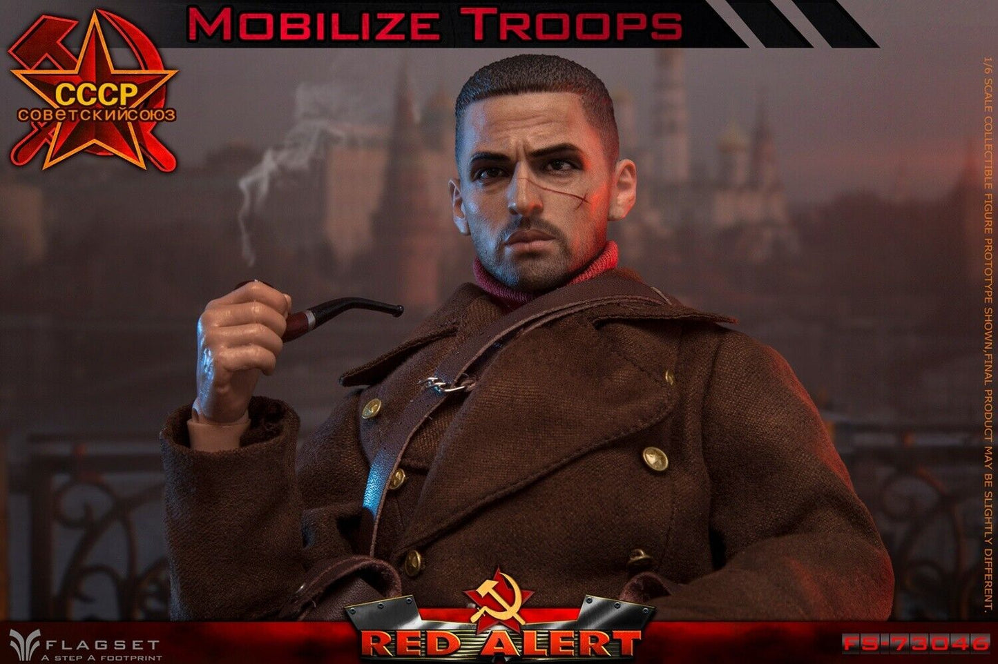 1:6 Flagset Soviet Red Alert Mobilize Troops Male Head Sculpt for 12" Figures