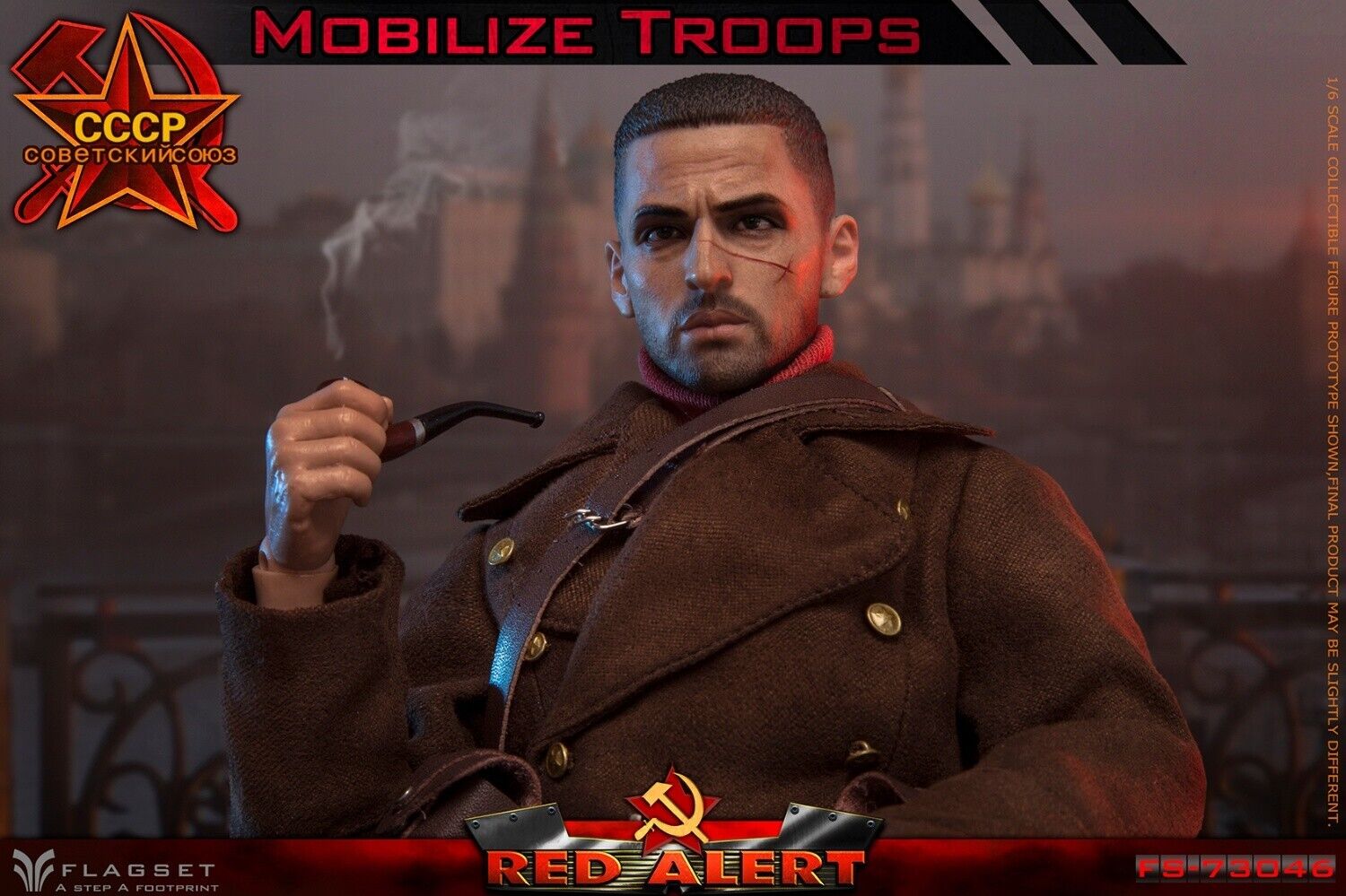 1:6 Flagset Soviet Red Alert Mobilize Troops Male Head Sculpt for 12" Figures