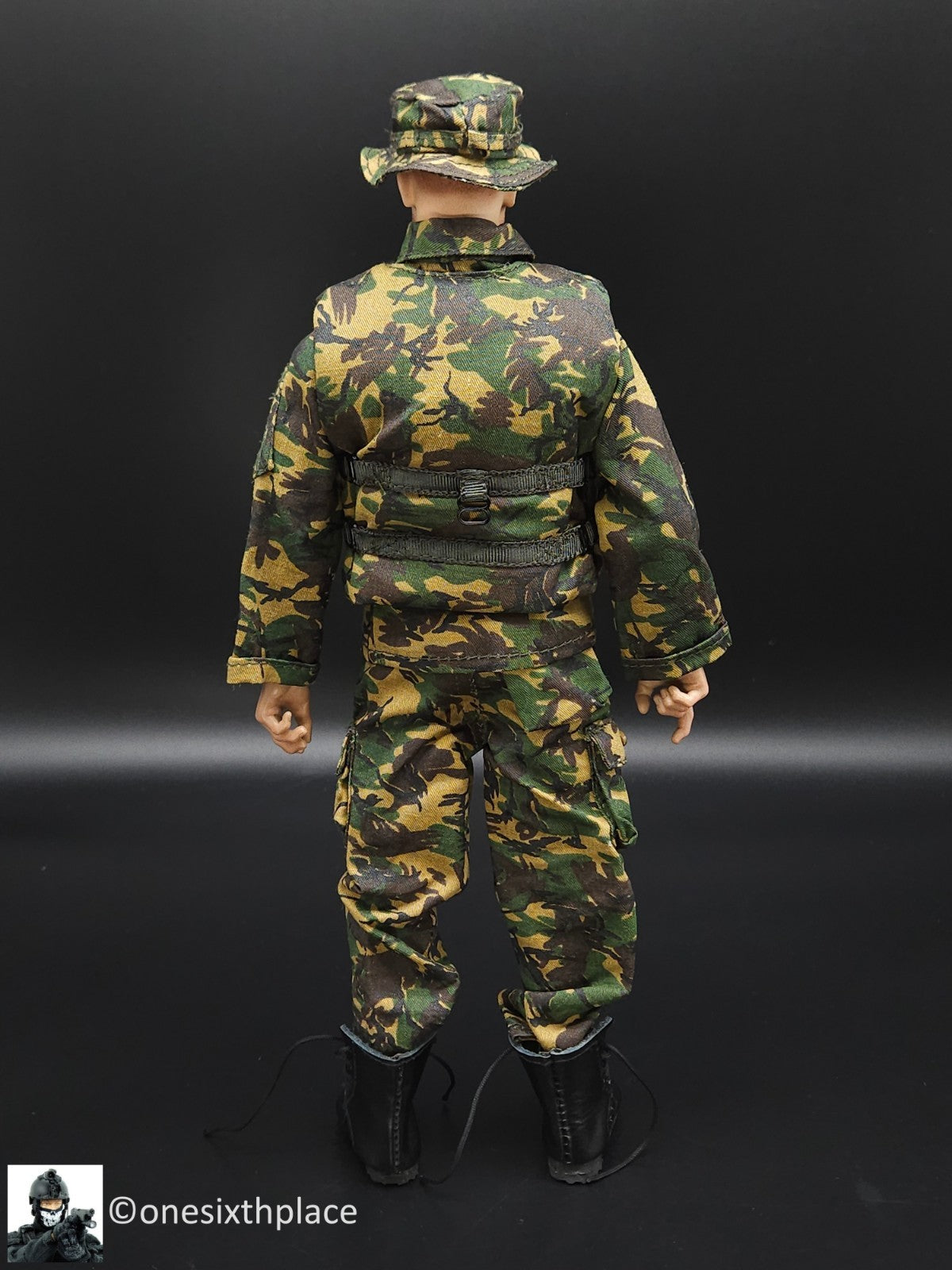 1:6 scale Combat Hero British Black Leather-Like Boots for 12" Figures