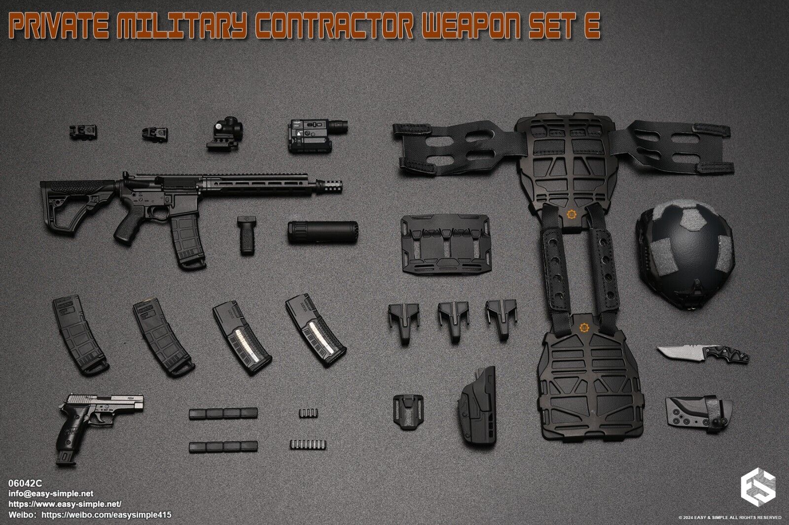 1:6 Easy & Simple Private Military Contractor Weapon Set E Ver. C for 12" Figure