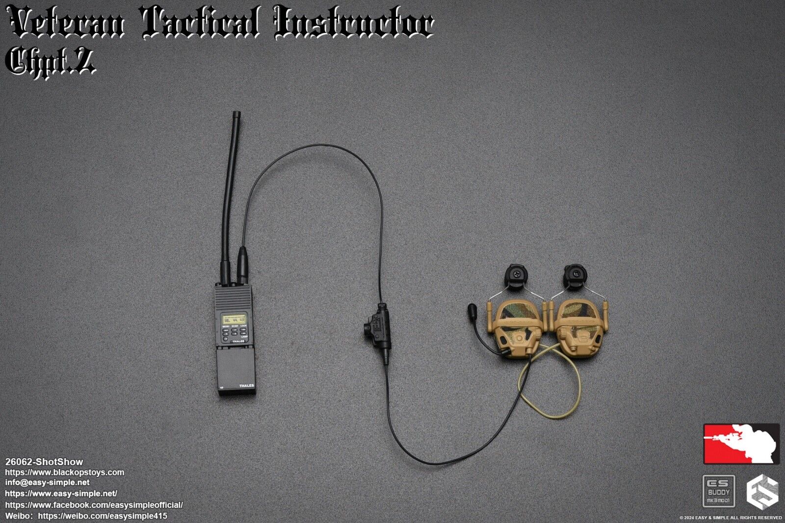 1:6 Easy & Simple Veteran Tactical Instructor Ch II SHOT Show Radio w/ Headset