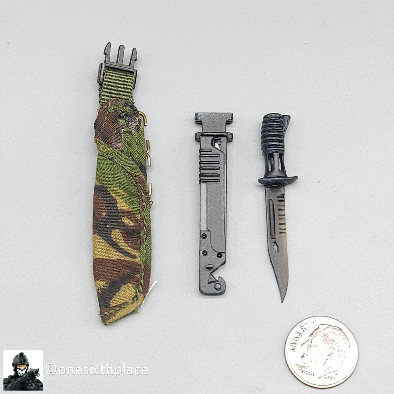 1:6 scale Dragon Aaron Modern British Bayonet Knife & DPM Scabbard 12" Figures