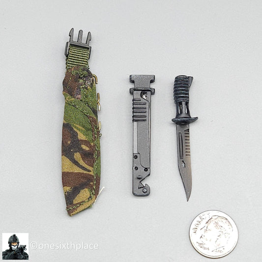 1:6 scale Dragon Aaron Modern British Bayonet Knife & DPM Scabbard 12" Figures