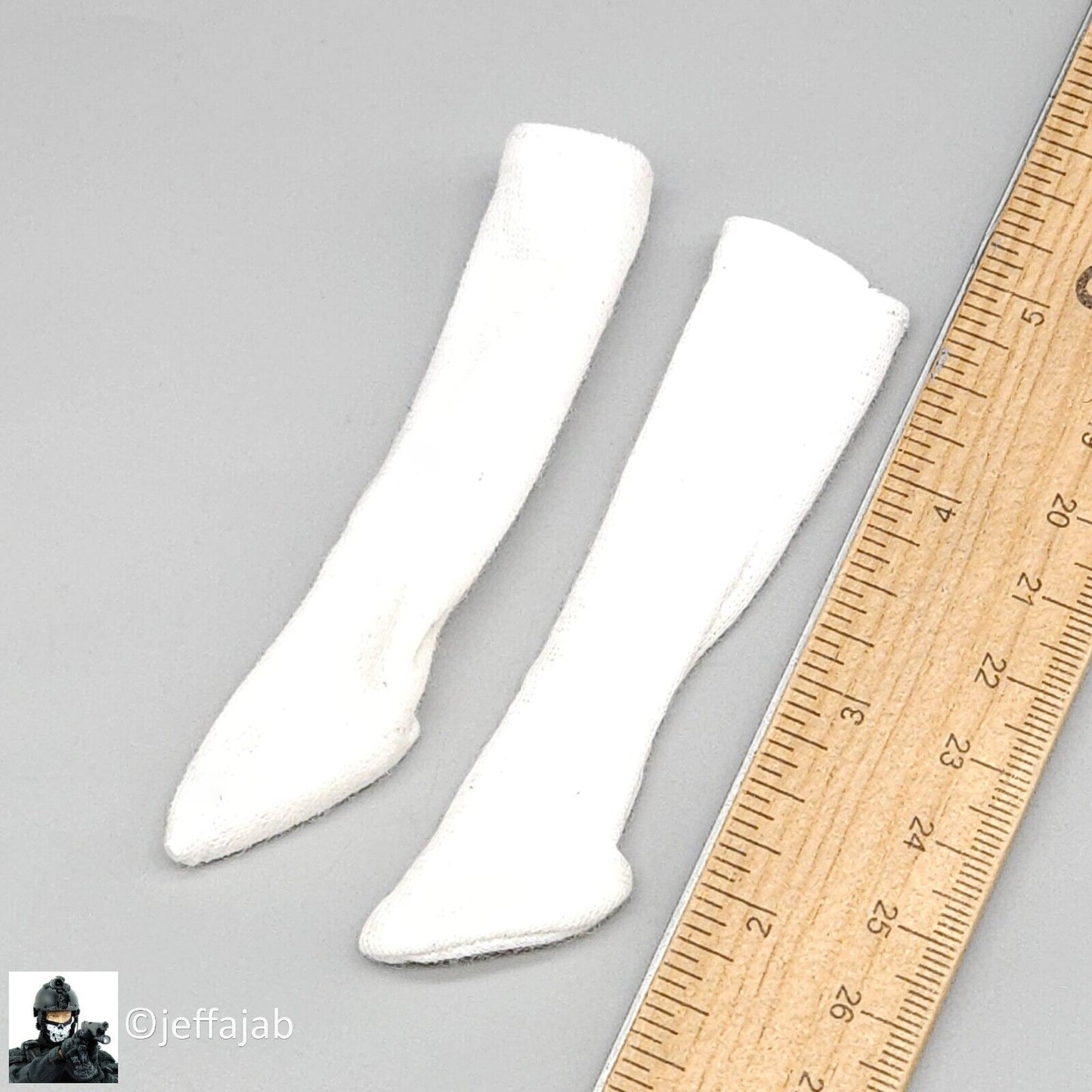 1:6 scale Long White Socks for 12" Figures Civil War Male Female
