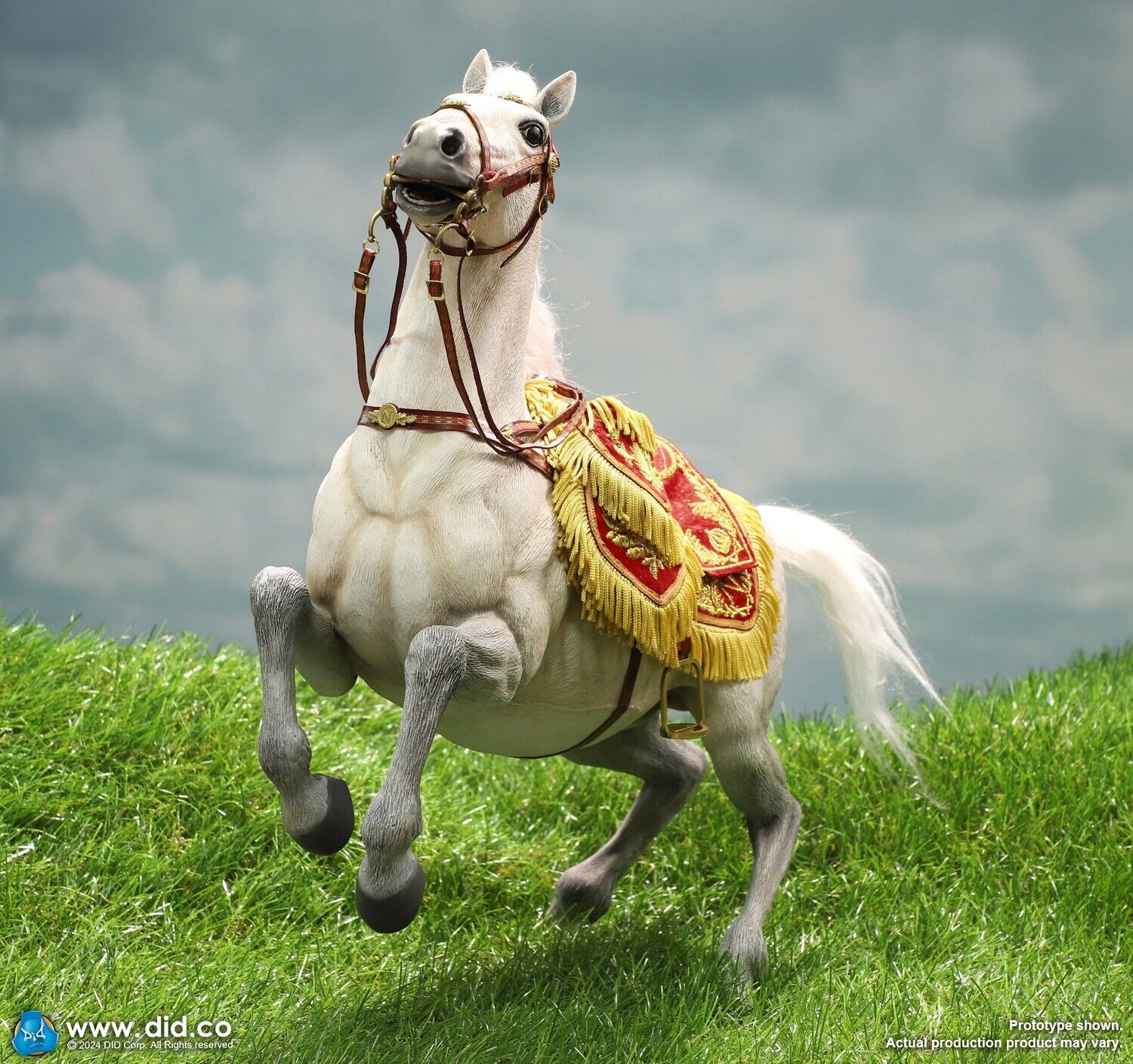 1:6 scale DiD Napoleon White Horse (Prancing) for 12" Figures E60078