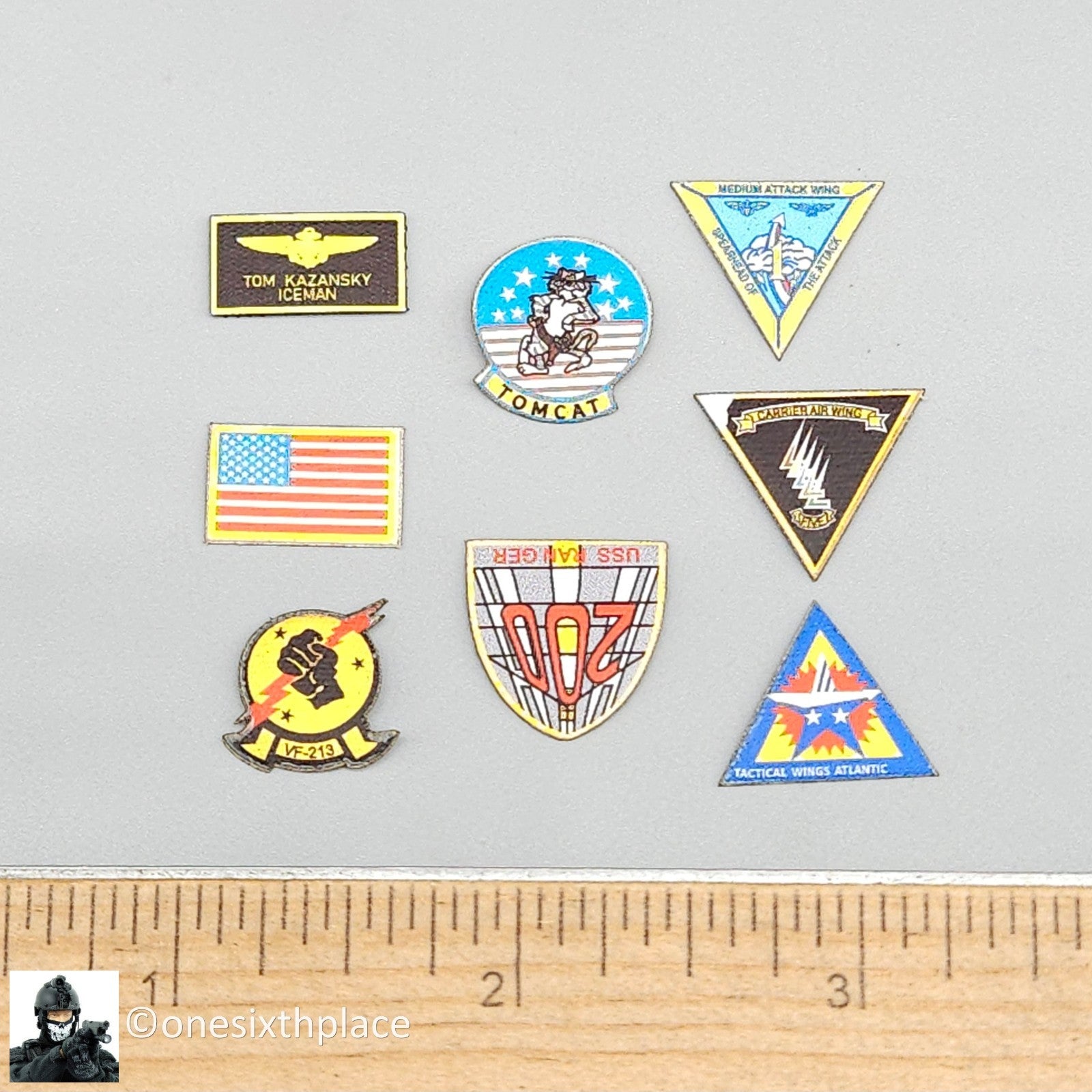 1:6 DID US Navy F-14 Pilot Tom & Nick "Iceman" Patches Set for 12" Figures